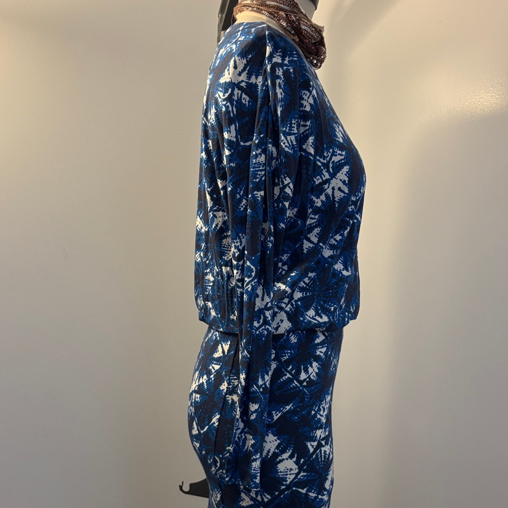 Blue Patterned Mini Dress - Picture 5 of 10